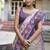 Blue-multicolor tussar silk patola print sari