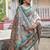 Green-multicolor tussar silk patola print sari