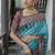 Firozi color tussar silk temple border print sarees