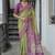 Mehendi color tussar silk temple border print sarees
