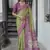Mehendi color tussar silk blend temple border print sarees