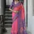 Rani color tussar silk blend temple border print sarees