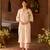Pink embroidered silk chanderi kurta set