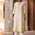 Lemon yellow embroidered silk chanderi kurta set