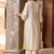 Lemon yellow embroidered silk chanderi kurta set