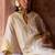 Lemon yellow embroidered silk chanderi kurta set