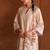 Daisy ivory blue embroidered silk chanderi kurta set