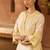 Lemon yellow embroidered silk chanderi kurta set