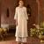 Daisy ivory blue embroidered silk chanderi kurta set