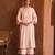 Pink embroidered silk chanderi kurta set