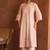 Pink embroidered silk chanderi kurta set