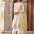 Mint green embroidered silk chanderi kurta set