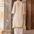 Mint green embroidered silk chanderi kurta set