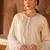 Daisy ivory blue embroidered silk chanderi kurta set