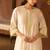 Mint green embroidered silk chanderi kurta set