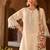 Daisy ivory blue embroidered silk chanderi kurta set