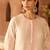 Pink embroidered silk chanderi kurta set