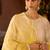 Lemon yellow embroidered silk chanderi kurta set