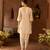 Lemon yellow embroidered silk chanderi kurta set