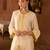 Lemon yellow embroidered silk chanderi kurta set