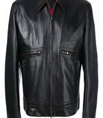 Men's genuine lambskin leather jacket leather motorcycle biker racer style jacket-cl-m75
