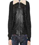 Men's genuine lambskin leather jacket leather motorcycle biker racer style jacket-cl-m66