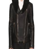 Men's genuine lambskin leather jacket leather motorcycle biker racer style jacket-cl-m67