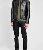 men's olive green lambskin leather jacket classic zip up style exclusive