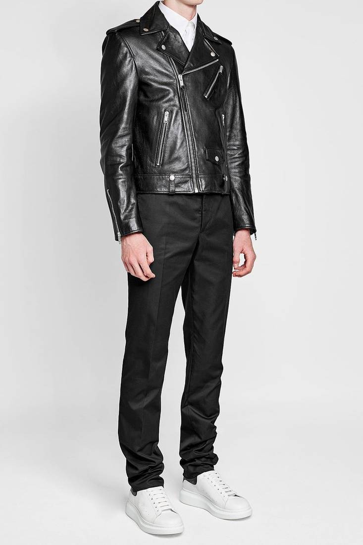 Men's genuine lambskin leather jacket leather motorcycle biker racer style jacket-cl-m71