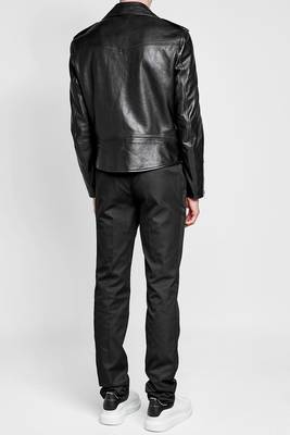 men's genuine lambskin leather biker jacket classic moto zip style premium refined 3
