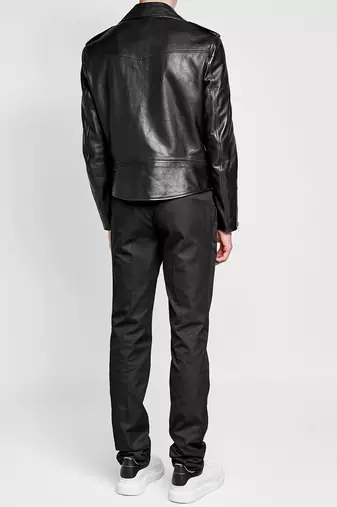 men's genuine lambskin leather biker jacket classic moto zip style premium refined