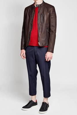 men's genuine lambskin leather biker jacket classic moto zip style premium elegant 1