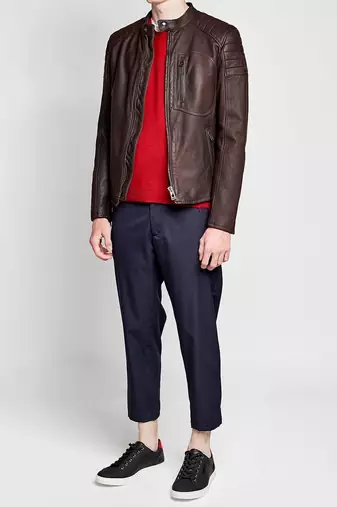 men's genuine lambskin leather biker jacket classic moto zip style premium elegant