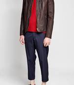 Men's genuine lambskin leather jacket leather motorcycle biker racer style jacket-cl-m72