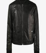 Men's genuine lambskin leather jacket leather motorcycle biker racer style jacket-cl-m91
