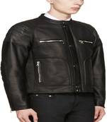 Men's genuine lambskin leather jacket leather motorcycle biker racer style jacket-cl-m98