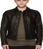 Men's genuine lambskin leather jacket leather motorcycle biker racer style jacket-cl-m99