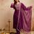 Women embroidered chanderi silk kurta set with organza dupatta