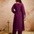 Women embroidered chanderi silk kurta set with organza dupatta