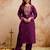 Women embroidered chanderi silk kurta set with organza dupatta