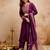 Women embroidered chanderi silk kurta set with organza dupatta