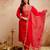 Women embroidered chanderi silk kurta set with organza dupatta