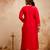Women embroidered chanderi silk kurta set with organza dupatta
