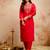 Women embroidered chanderi silk kurta set with organza dupatta