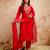 Women embroidered chanderi silk kurta set with organza dupatta
