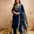 Women embroidered chanderi silk kurta set with organza dupatta