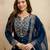 Women embroidered chanderi silk kurta set with organza dupatta