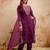 Women embroidered chanderi silk kurta set with organza dupatta