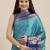 Light blue pure cotton woven zari work saree with blouse