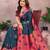 Dark blue blended cotton woven zari work saree with blouse